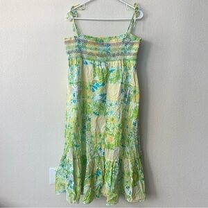 Lilly Pulitzer | Women's Cotton Patchwork Smoked Midi Dress Size Medium